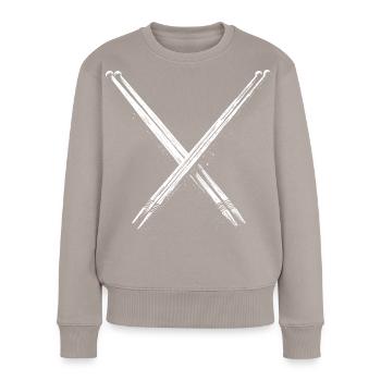 Drumsticks Drawing - Women's Premium Organic Jumper - taupe - Front - Julia (174cm)