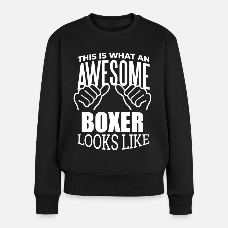 Boxen - Frauen Premium Bio Pullover - Schwarz
