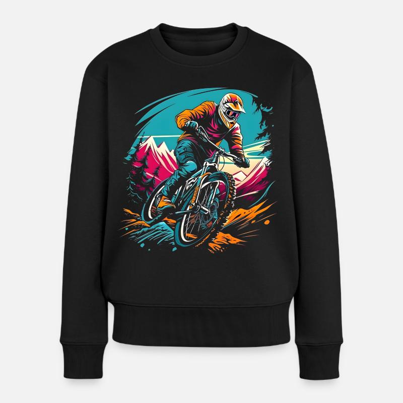Mountainbiken - Frauen Premium Bio Pullover - Schwarz