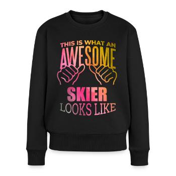 Skiing - Women's Premium Organic Jumper - black - Front - Julia (174cm)