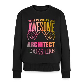 Architekt - Frauen Premium Bio Pullover - Schwarz - Vorne - Julia (174cm)
