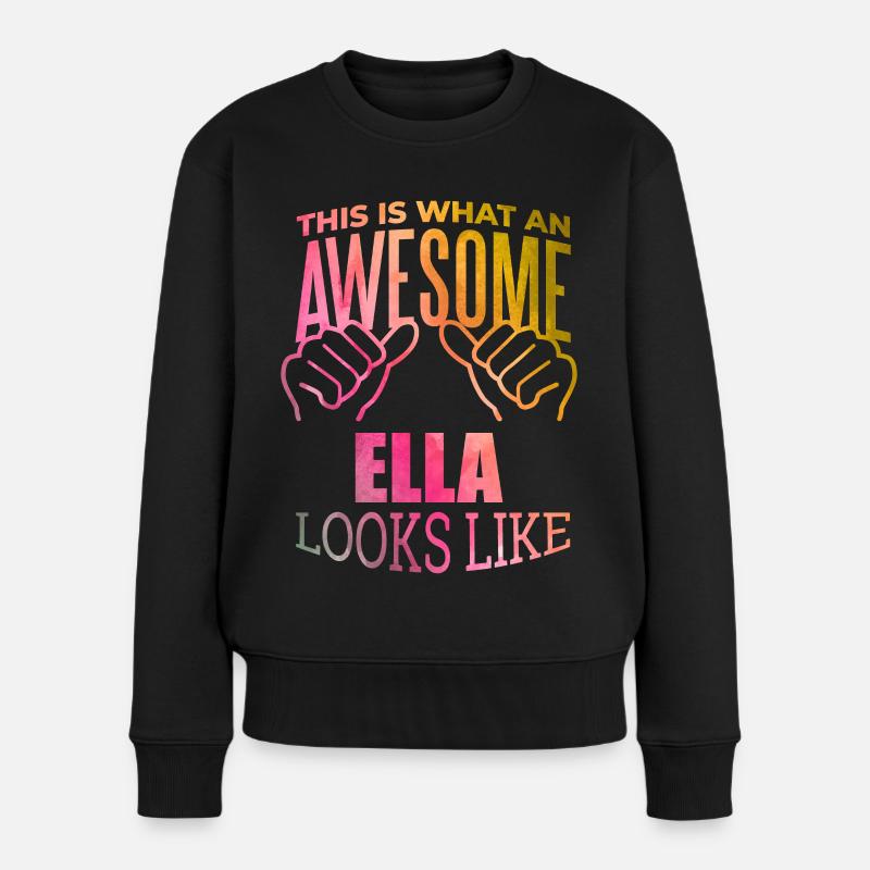 Ella - Frauen Premium Bio Pullover - Schwarz