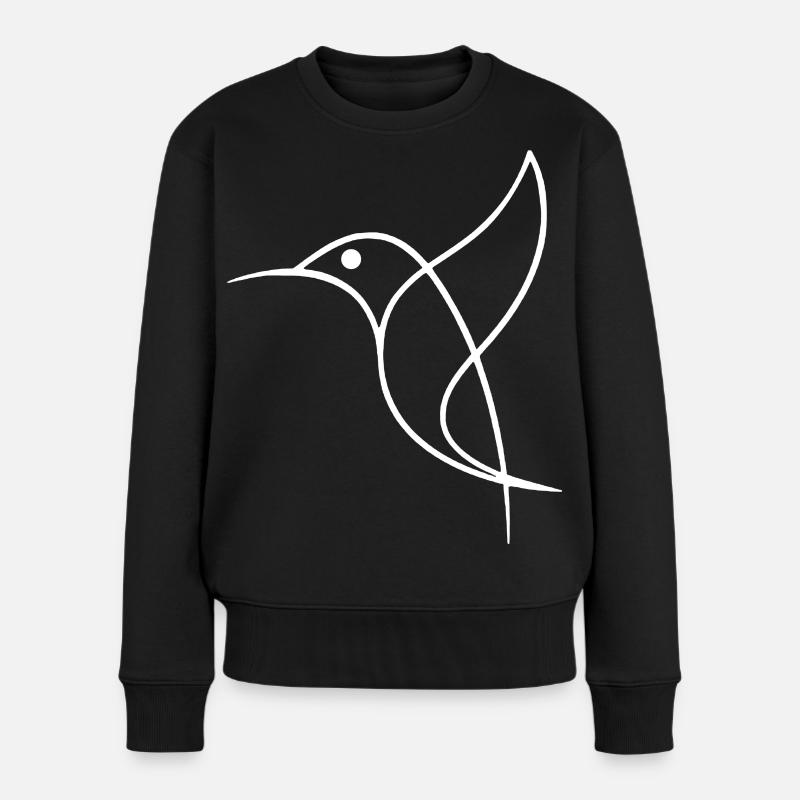 Croquis d'un oiseau blanc - Pull Premium bio Femme - noir