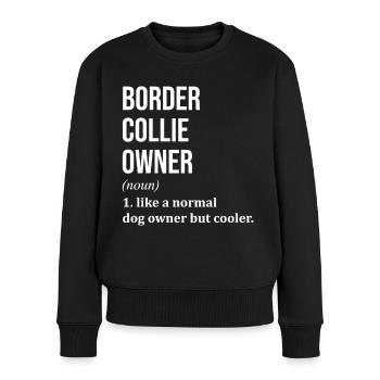 Border Collie Border Collie Border Collie - Frauen Premium Bio Pullover - Schwarz - Vorne - Julia (174cm)