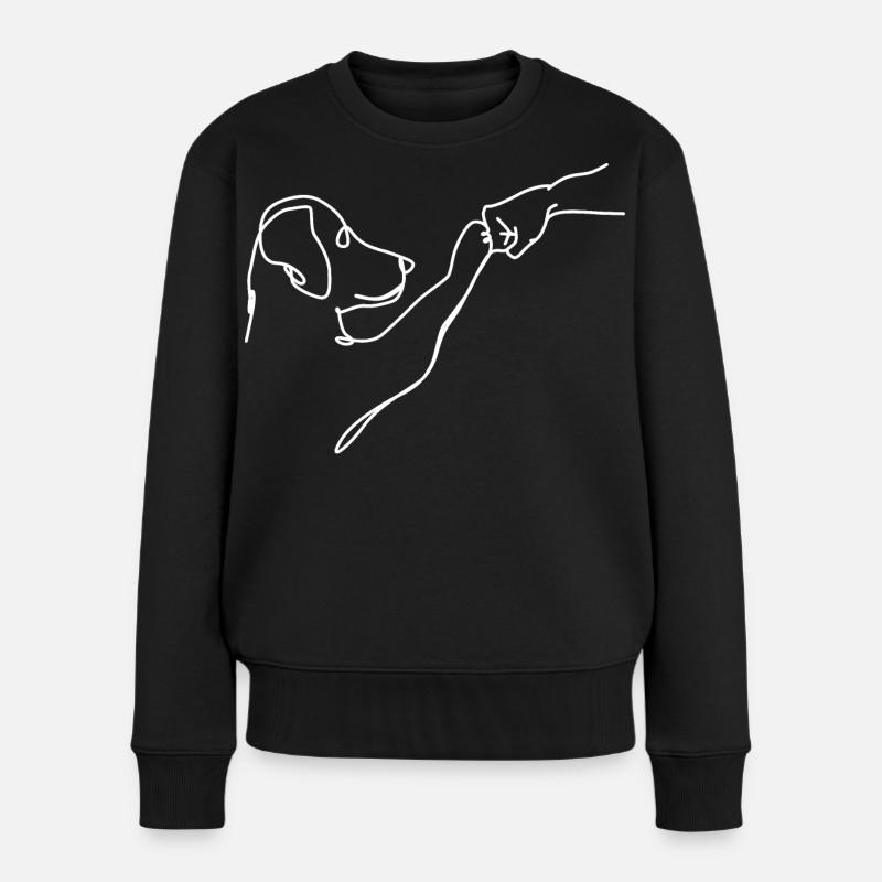 Oneliner - Hund und Mensch Faust - Frauen Premium Bio Pullover - Schwarz