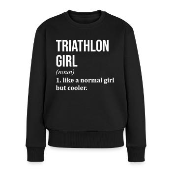Triathlon - Frauen Premium Bio Pullover - Schwarz - Vorne - Julia (174cm)