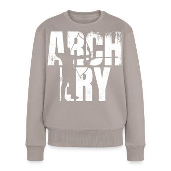 Archery - Frauen Premium Bio Pullover - Taupe - Vorne - Julia (174cm)