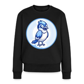 Jay Bird Blau Kawaii Cartoon Figur Clipart Haustier - Frauen Premium Bio Pullover - Schwarz - Vorne - Julia (174cm)