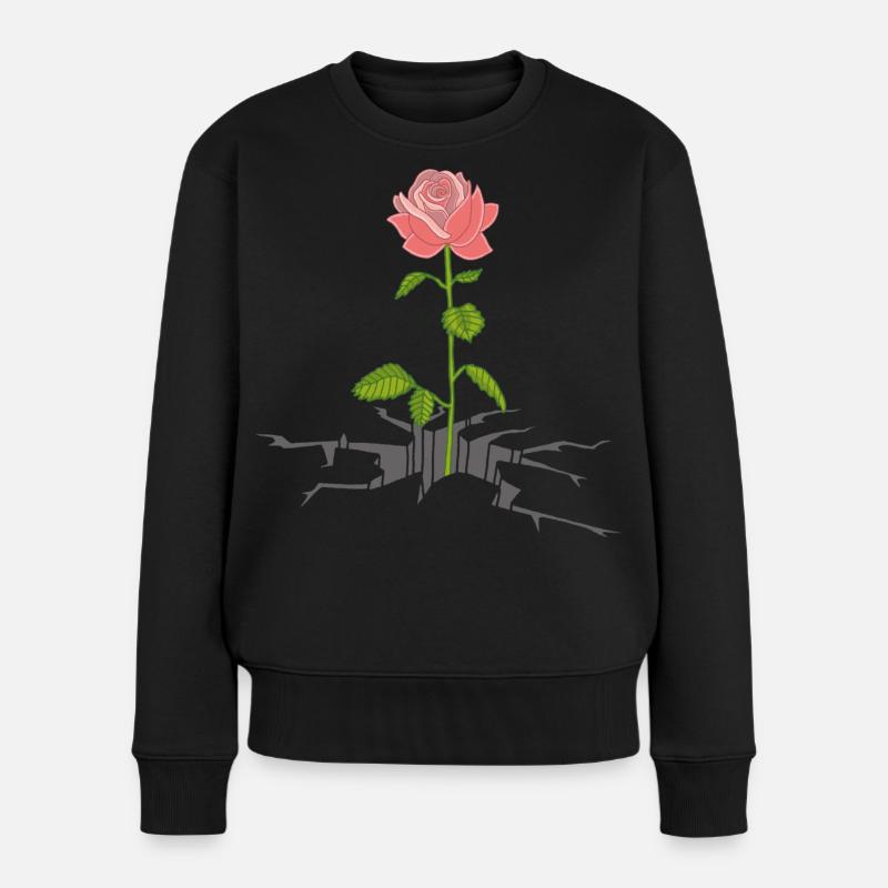 Der der Natur - Frauen Premium Bio Pullover - Schwarz