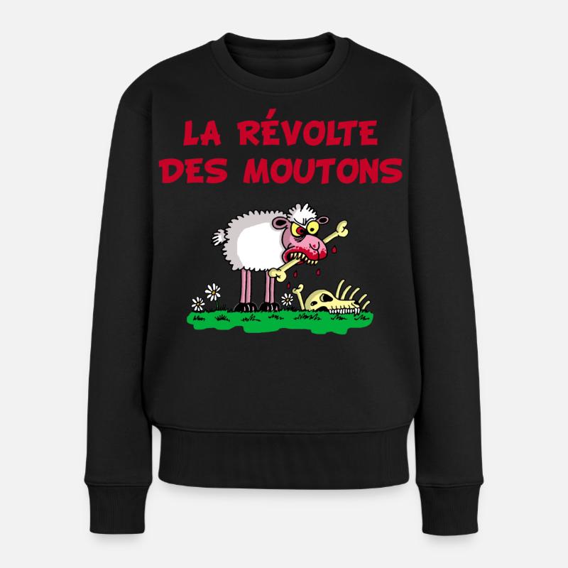 La révolte des moutons - Pull Premium bio Femme - noir