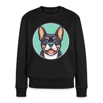 Cao De Castro Laboreiro Dog Breed Cartoon Kawaii - Women's Premium Organic Jumper - black - Front - Julia (174cm)