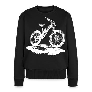 Mountainbiker - Frauen Premium Bio Pullover - Schwarz - Vorne - Julia (174cm)