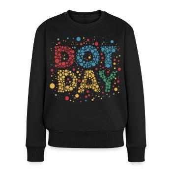 DOT-TAG - Frauen Premium Bio Pullover - Schwarz - Vorne - Julia (174cm)
