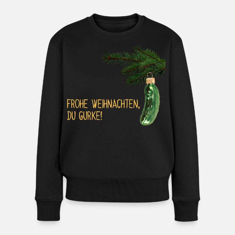 Weihnachtsgurke - Frauen Premium Bio Pullover - Schwarz