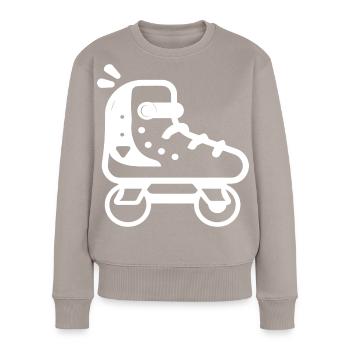 Rollschuhe Cartoon Stil - Frauen Premium Bio Pullover - Taupe - Vorne - Julia (174cm)