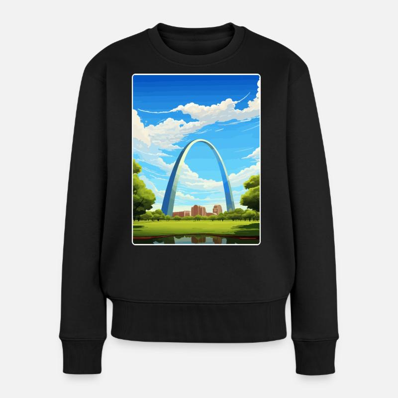 Gateway Arch Nationalpark Reiseplakat Souvenir - Frauen Premium Bio Pullover - Schwarz