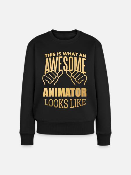 Animation Animation Animation - Frauen Premium Bio Pullover - Schwarz