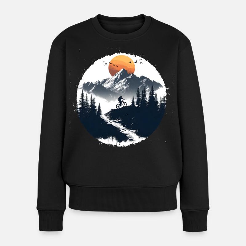 Illustration de cycliste - Pull Premium bio Femme - noir