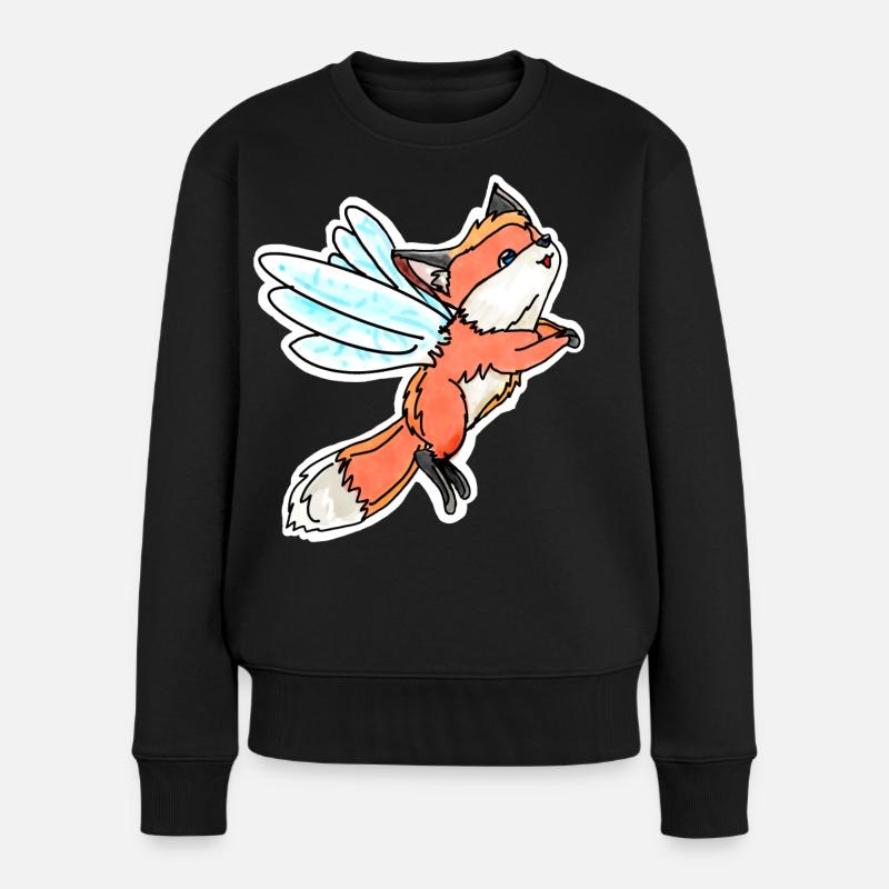 Fantastic, Flying Fairy Fox - Women's Premium Organic Jumper - black