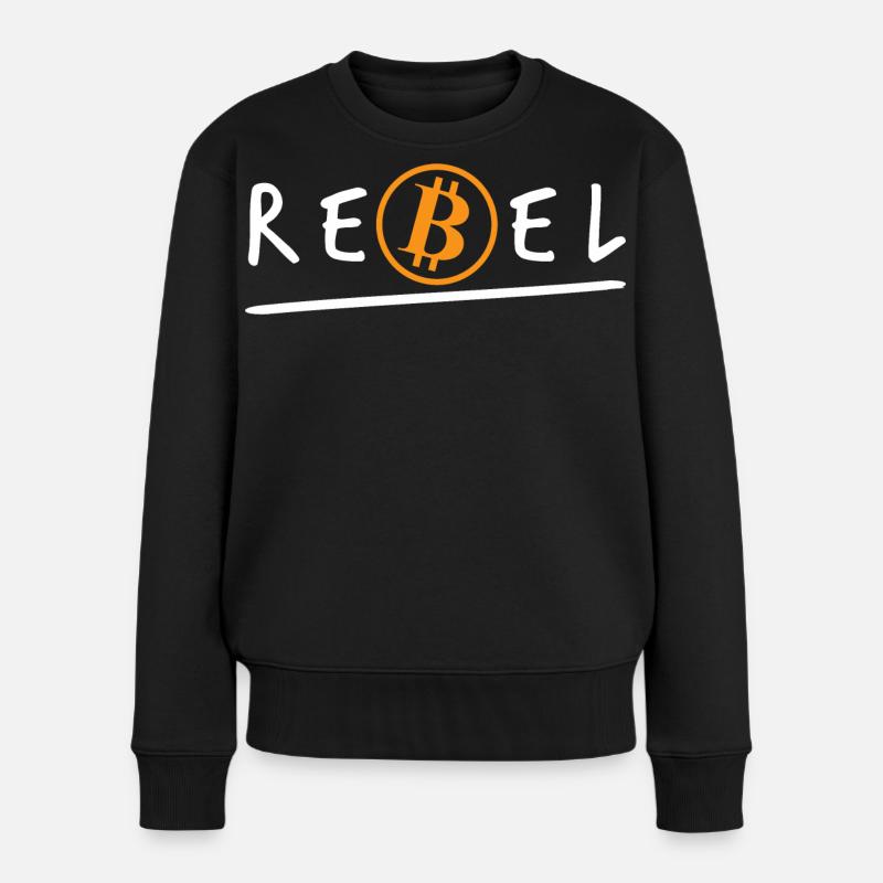 Bitcoin Rebel Krypto BTC - Frauen Premium Bio Pullover - Schwarz