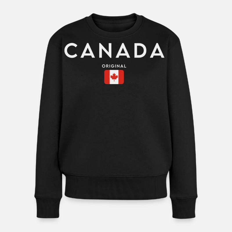 Flagge von Kanada, Kanadischer Stolz - Frauen Premium Bio Pullover - Schwarz