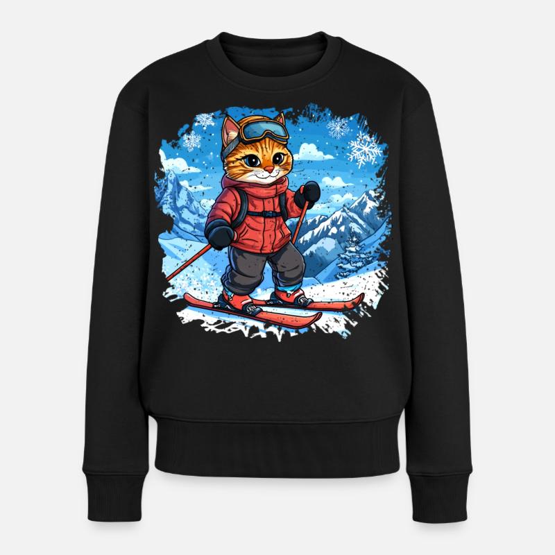 Chats de ski - Pull Premium bio Femme - noir
