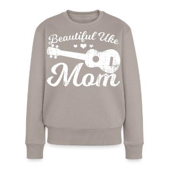 Ukulele Nut - Women's Premium Organic Jumper - taupe - Front - Julia (174cm)
