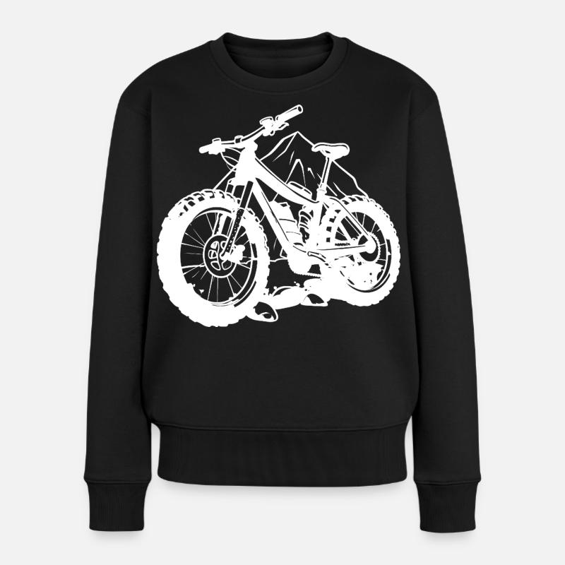 Lustiger Fahrradfahrer - Frauen Premium Bio Pullover - Schwarz