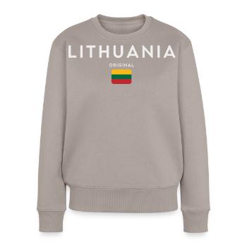 Litauische Flagge, Litauischer Stolz - Frauen Premium Bio Pullover - Taupe - Vorne - Julia (174cm)