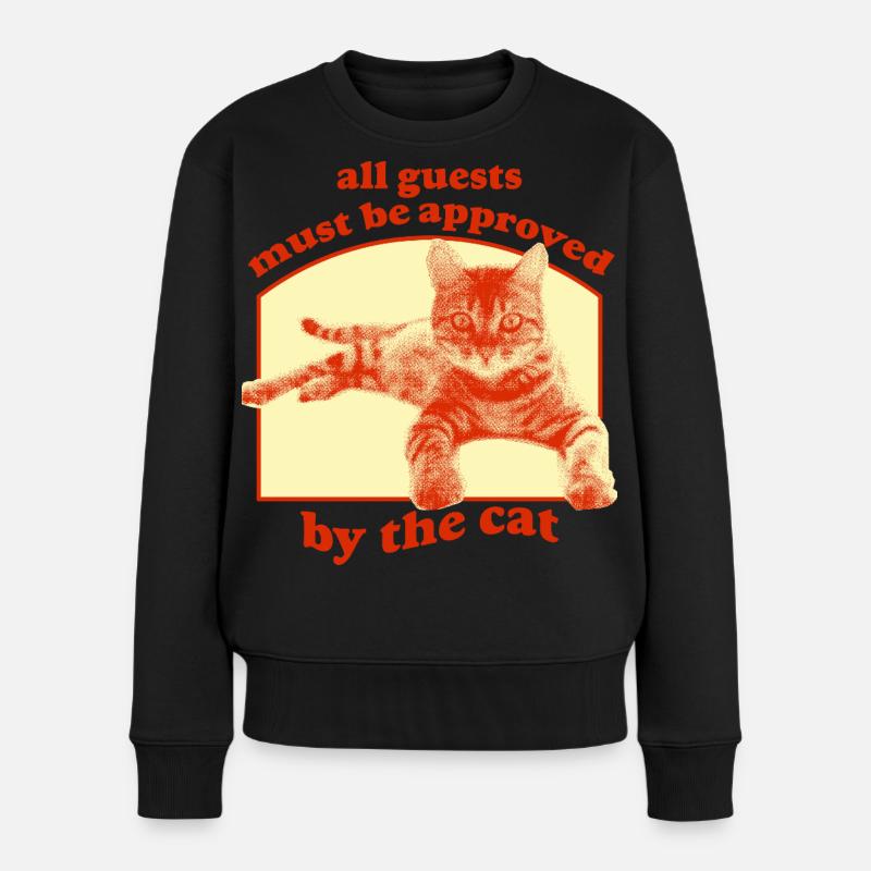 Approved by the Cat – Lustiges Katzenmotiv - Frauen Premium Bio Pullover - Schwarz