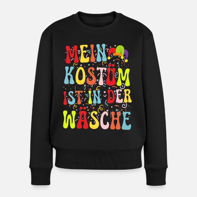 mein kostüm ist in der wäsche - Frauen Premium Bio Pullover - Schwarz