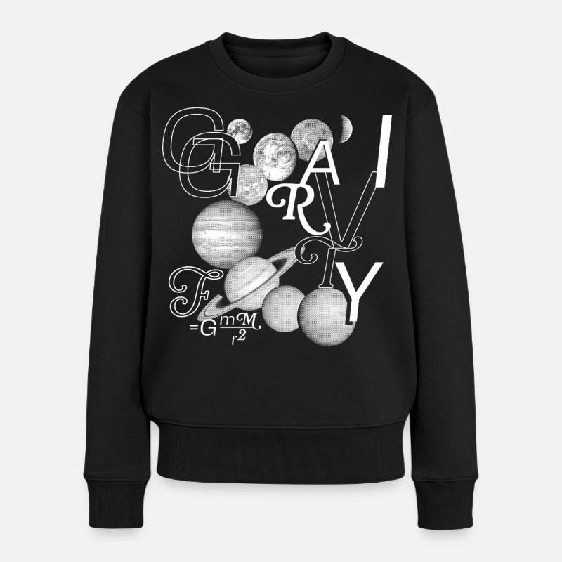 Typo-Kraft: Gravity in Style - Frauen Premium Bio Pullover - Schwarz