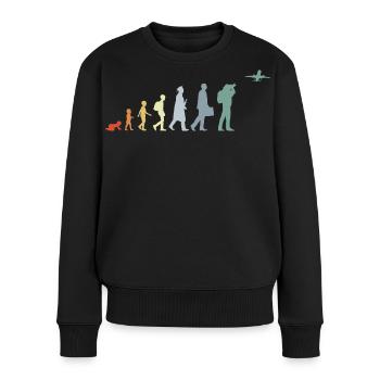 Airplane Observer Evolution - Women's Premium Organic Jumper - black - Front - Julia (174cm)