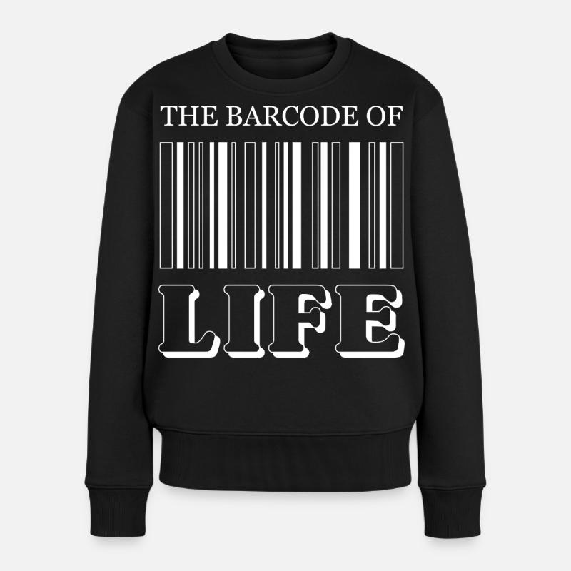 The Barcode of Life / Der Strichcode des Lebens - Frauen Premium Bio Pullover - Schwarz