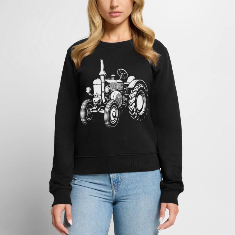 Nostalgischer Ackerheld Frauen Premium Bio Pullover