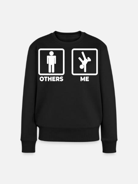 Breakdancer Strichmännchen - Frauen Premium Bio Pullover - Schwarz