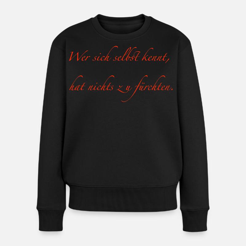 Ceux qui se connaissent eux-mêmes n’ont rien à craindre - Pull Premium bio Femme - noir
