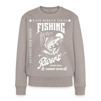 Final Cast Legend – Trophy Angler Tee - Women's Premium Organic Jumper - taupe - Front - Julia (174cm)