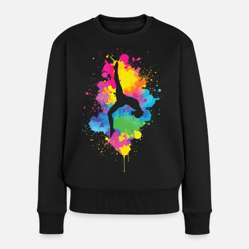 Turnerin Akrobat Gymnastik Damen Mädchen Kinder - Frauen Premium Bio Pullover - Schwarz