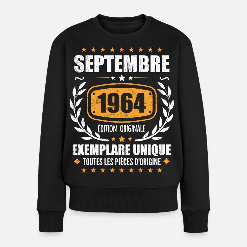 Septembre 1964 Exemplaire Unique - Septembre 1964 - Pull Premium bio Femme - noir