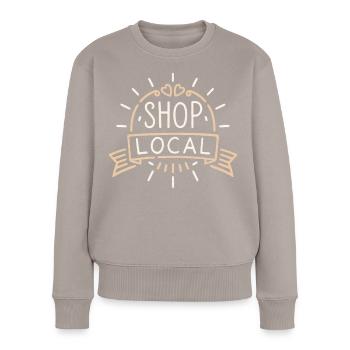 Magasinez local artisan de soutien aux petites entreprises - Pull Premium bio Femme - taupe - Devant - Julia (174cm)