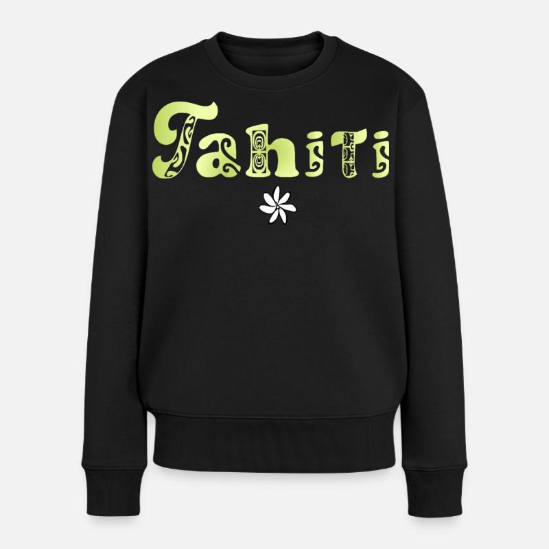 Tahiti (Limette) - Frauen Premium Bio Pullover - Schwarz