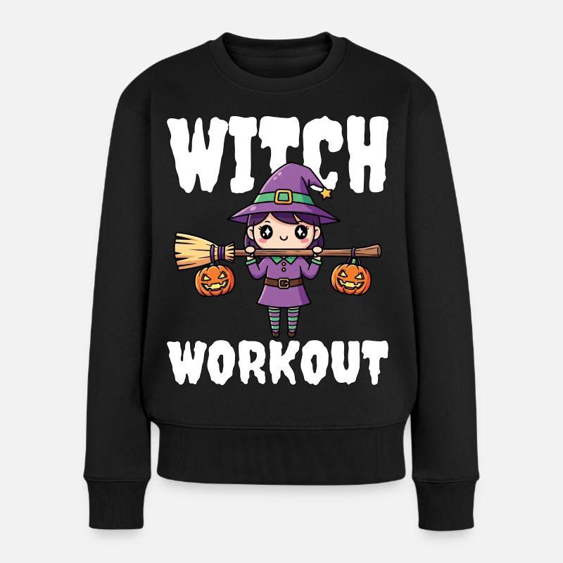 HEXE WORKOUT - HEXE HALLOWEEN - Frauen Premium Bio Pullover - Schwarz