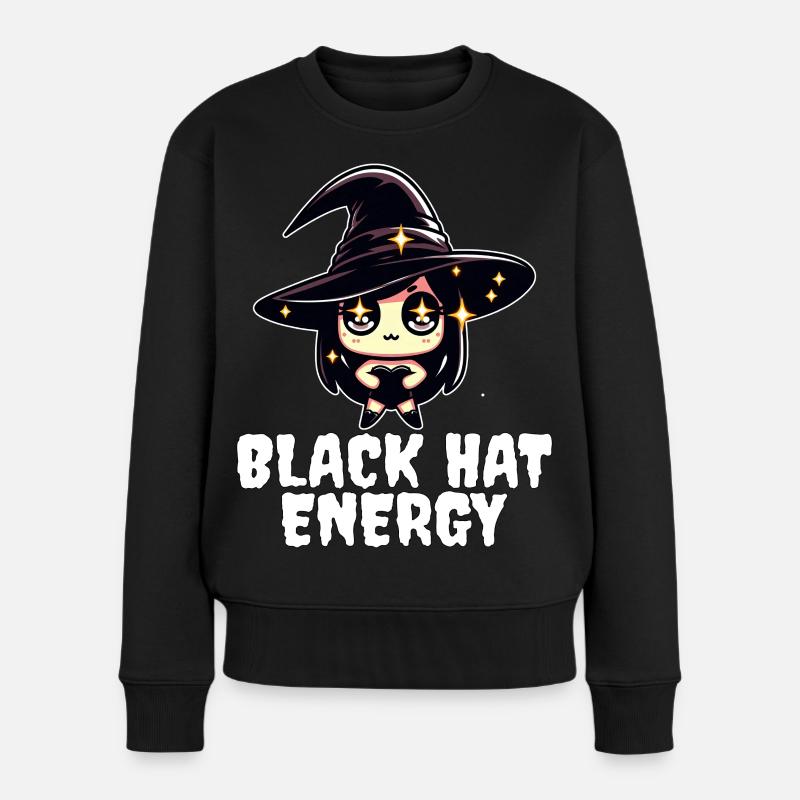BLACK HAT ENERGY - HEXEN-HALLOWEEN - Frauen Premium Bio Pullover - Schwarz