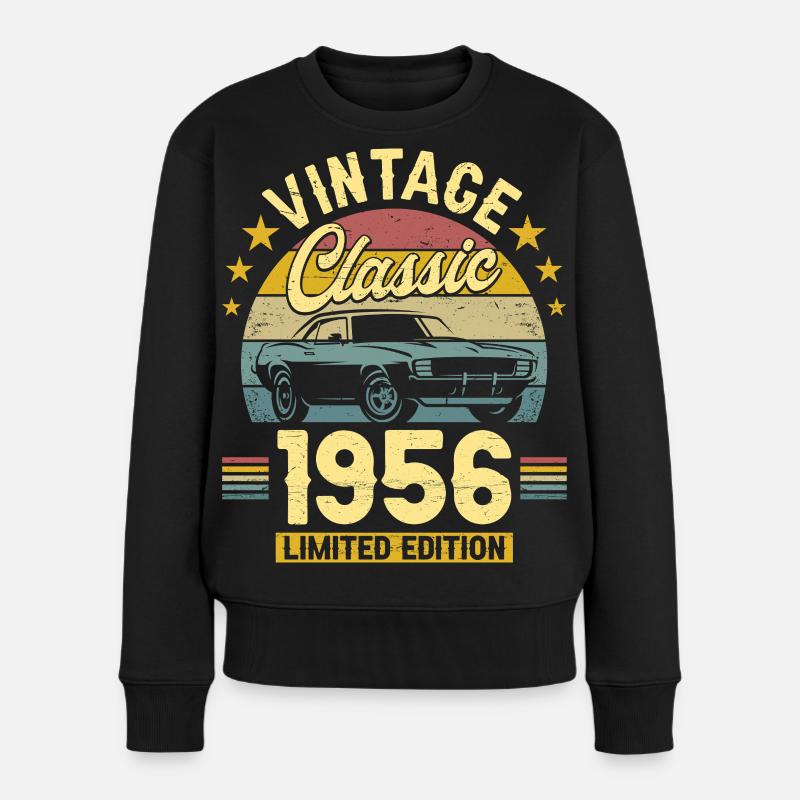1956 70 Jahre Jubiläum Herrenauto - Frauen Premium Bio Pullover - Schwarz
