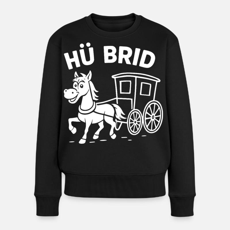 Hü Brid - Frauen Premium Bio Pullover - Schwarz