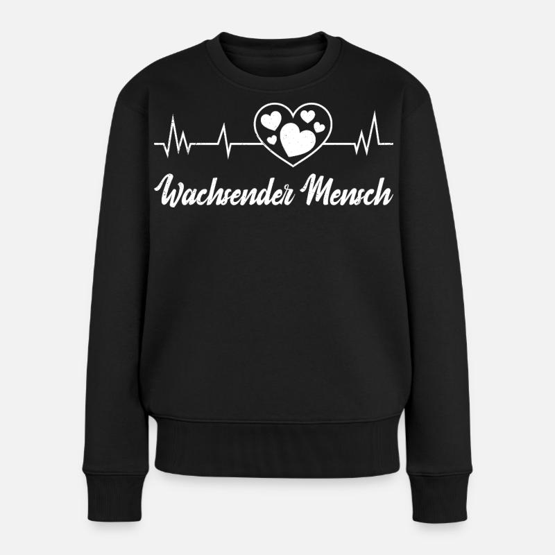 Werdende Mutter WACHSENDER MENSCH Lustig - Frauen Premium Bio Pullover - Schwarz