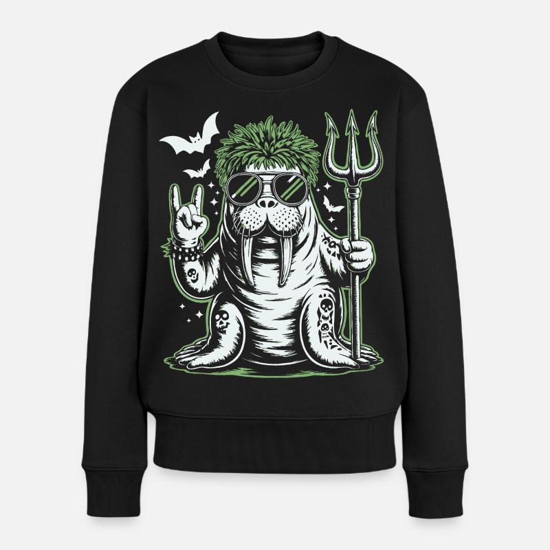 Walrus Punk Rocker Halloween - Pull Premium bio Femme - noir