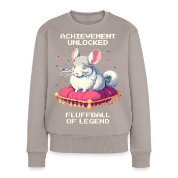Erfolg: Legenden-Flauschball | Chinchilla - Frauen Premium Bio Pullover - Taupe - Vorne - Julia (174cm)