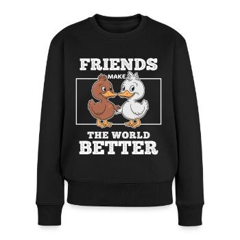Gift idea for best friends ducks accomplice - Women's Premium Organic Jumper - black - Front - Julia (174cm)
